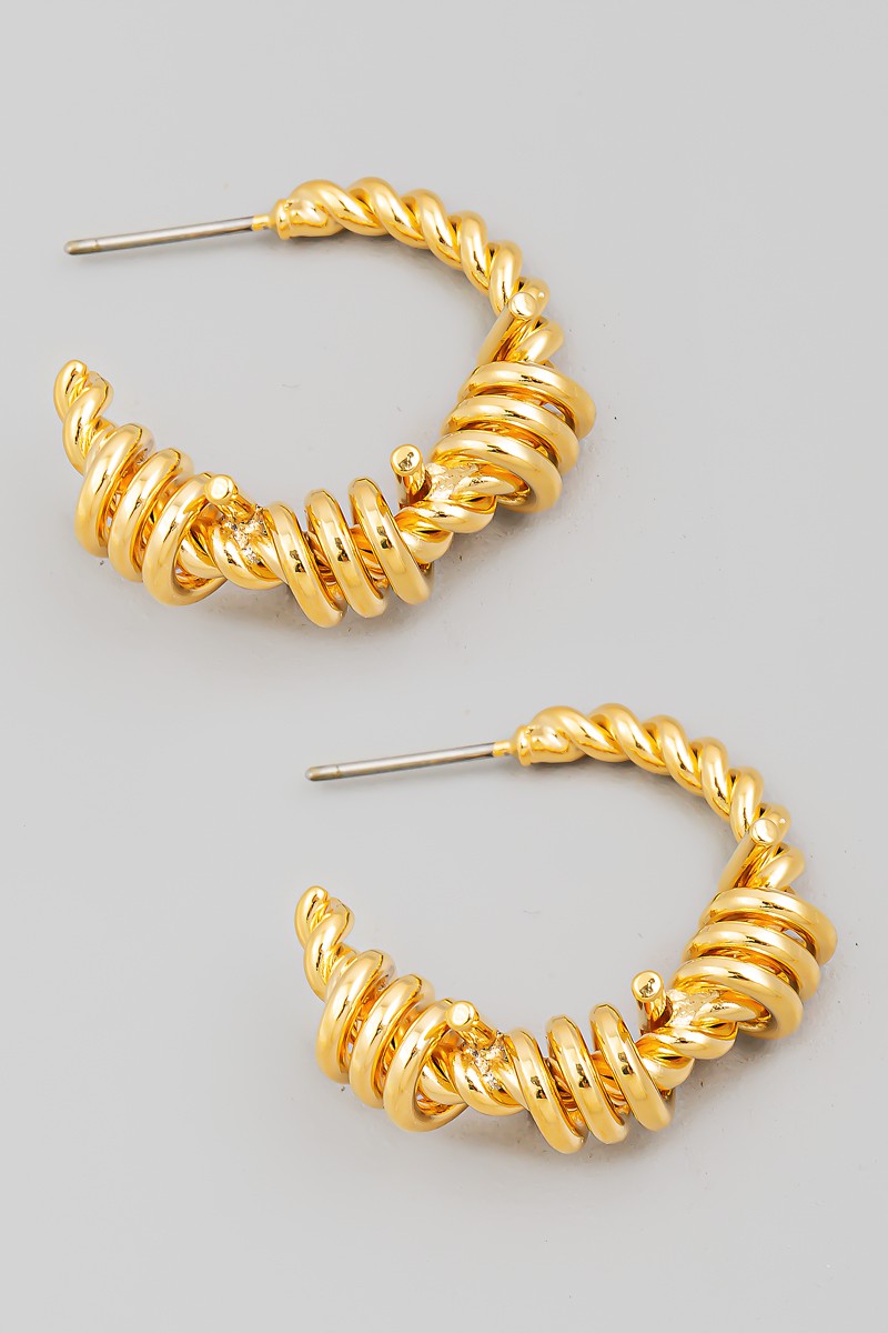 Circle Coil Hoop Earrings