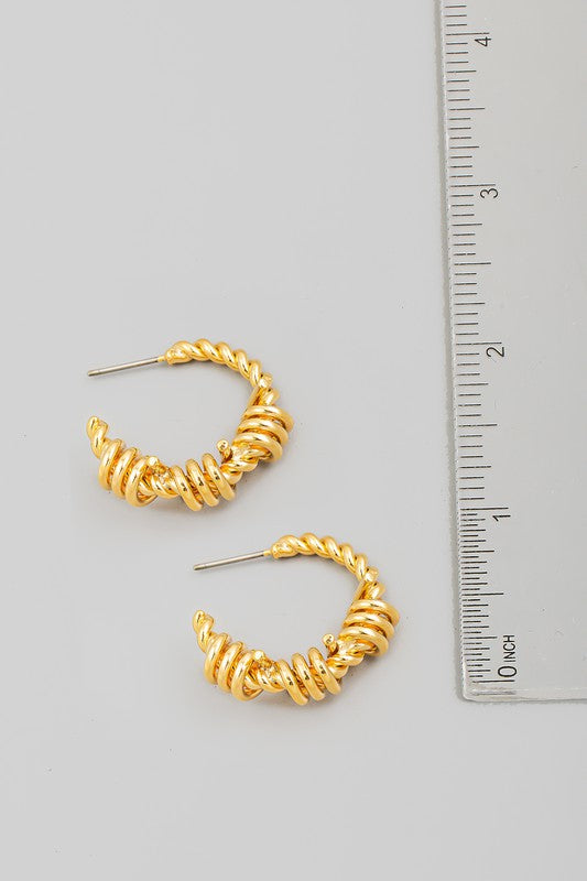 Circle Coil Hoop Earrings