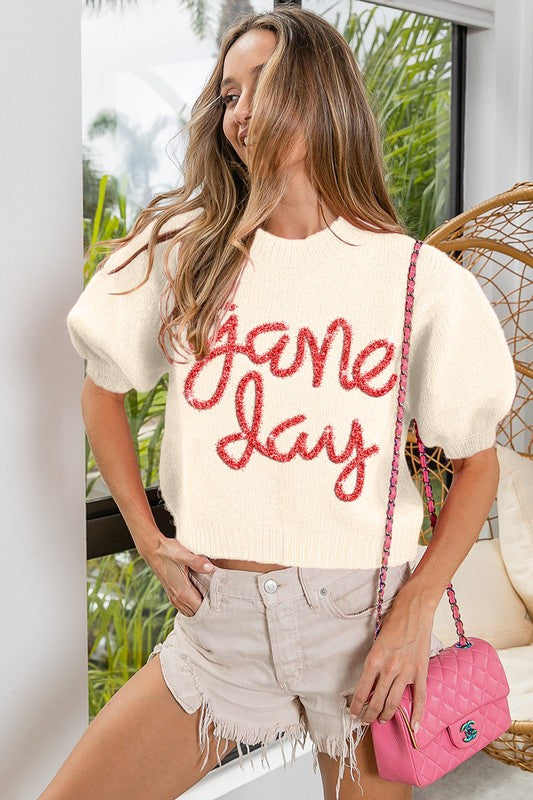 Game Day Puff Sleeve Sweater