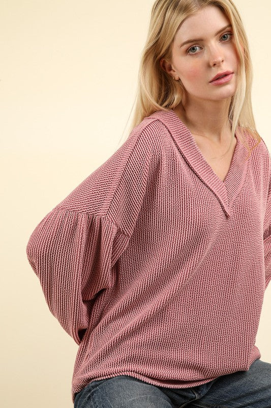 Two Tone Otto Ribbed Top