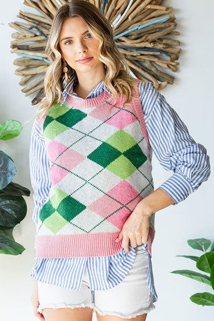 Argyle Knit Vest