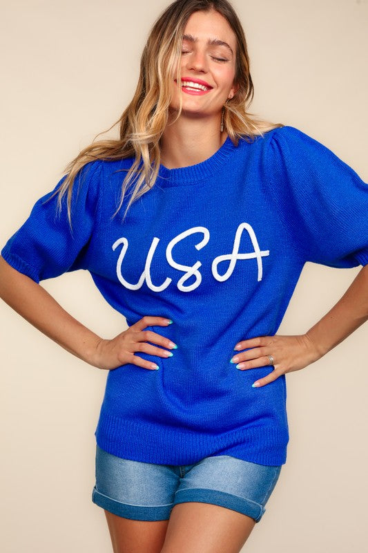 USA Letter Knit top