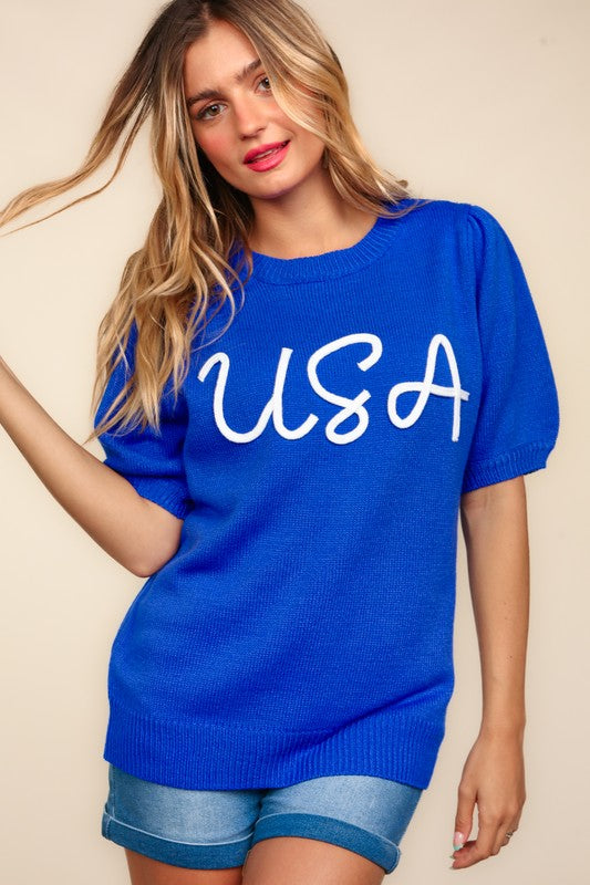 USA Letter Knit top