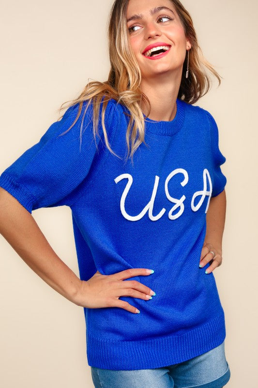 USA Letter Knit top