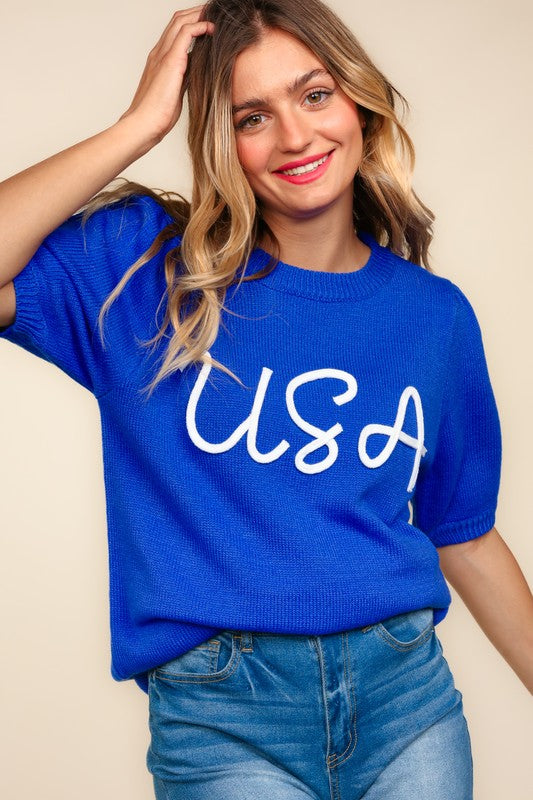 USA Letter Knit top