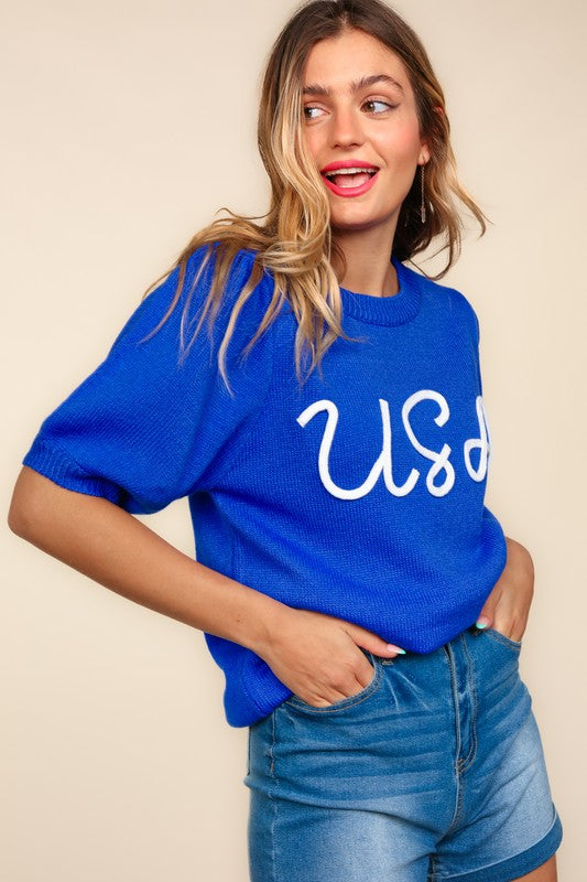 USA Letter Knit top