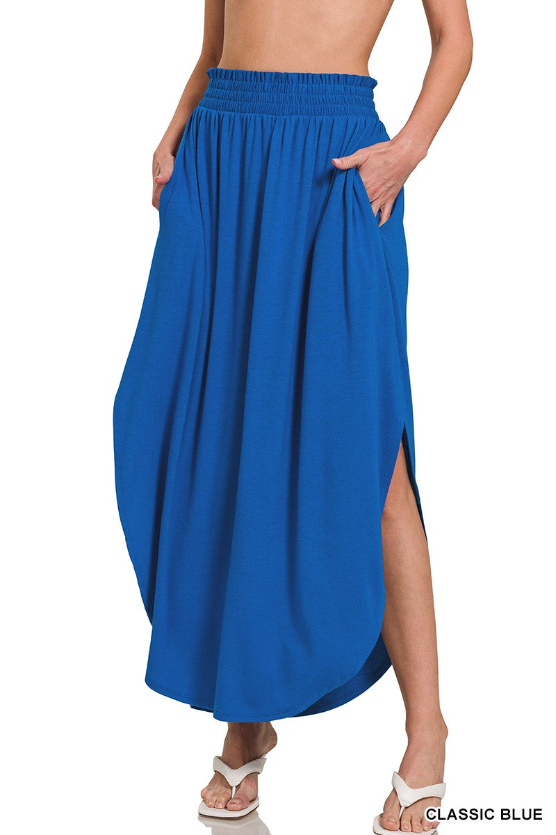 Smocked Waist Maxi Skirt