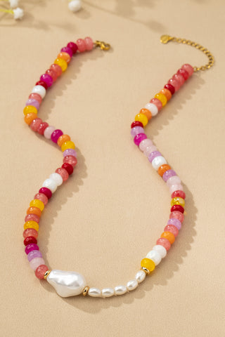 Agate Gemstone Beaded Necklace