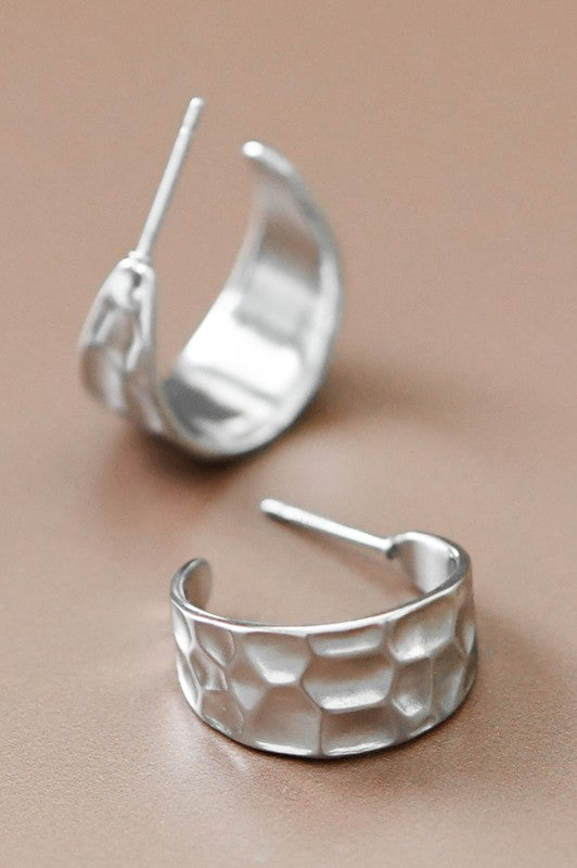 Hammered Hoop Earrings