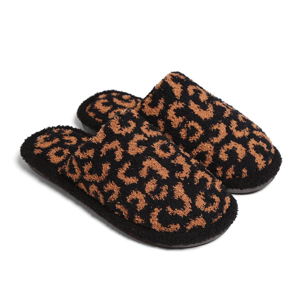 Winter Luxury Leopard Slippers