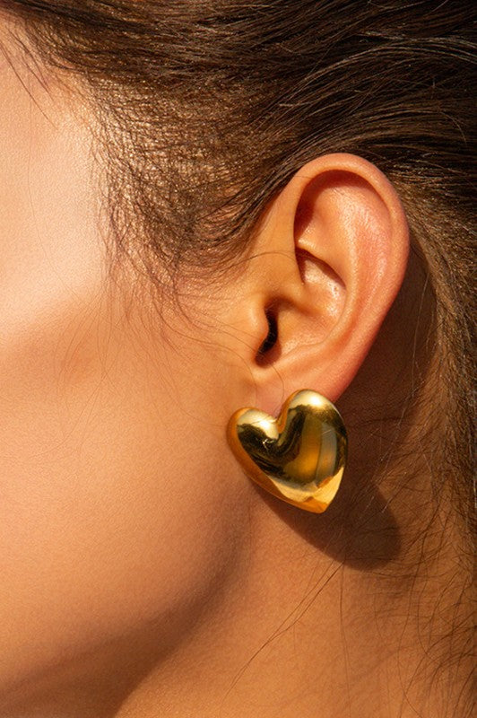 Statement Heart Stud Earrings