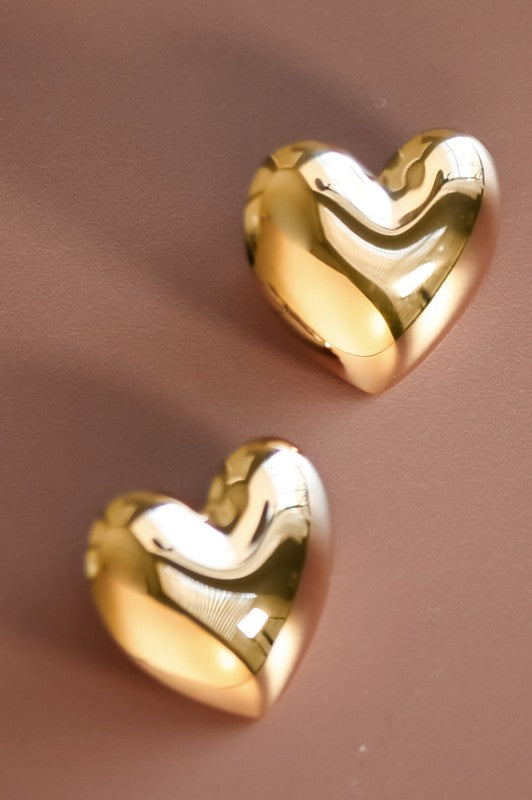 Statement Heart Stud Earrings