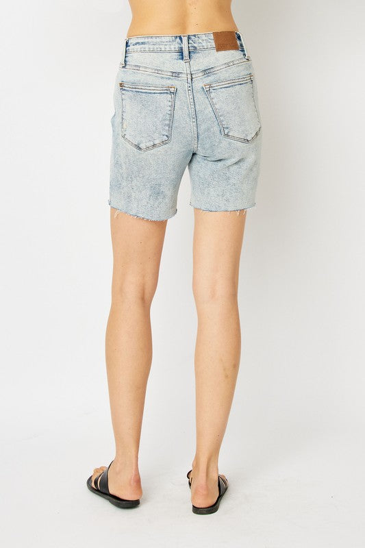 Judy Blue Mineral Wash Destroy BF Shorts