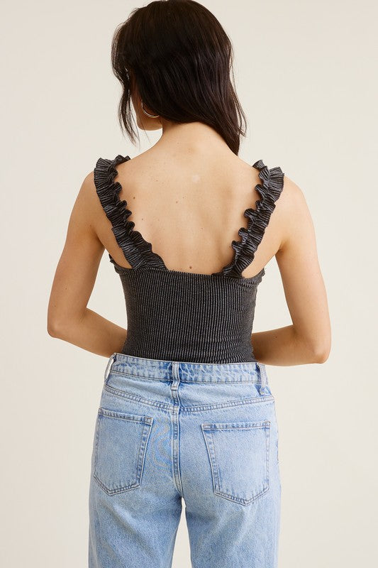 Ruffle Strap Detail Bodysuit