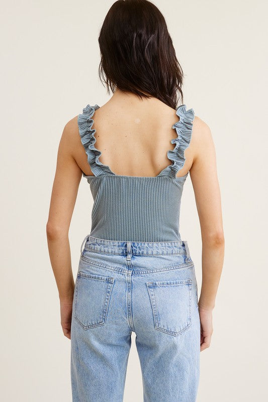 Ruffle Strap Detail Bodysuit