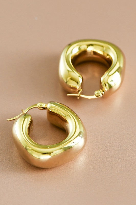 18K Geometric Hoops