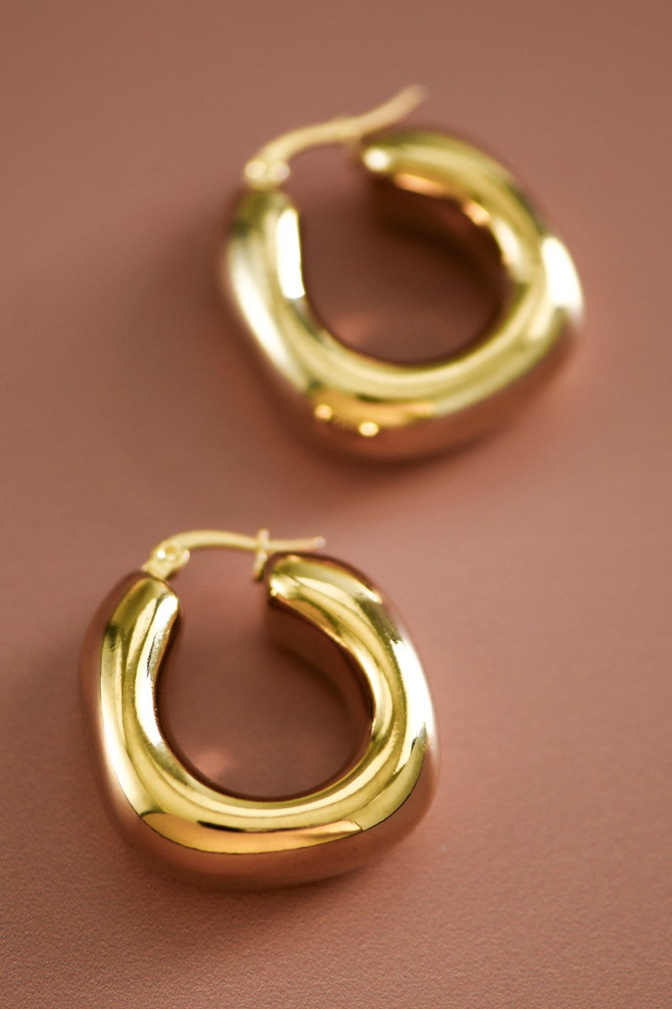 18K Geometric Hoops