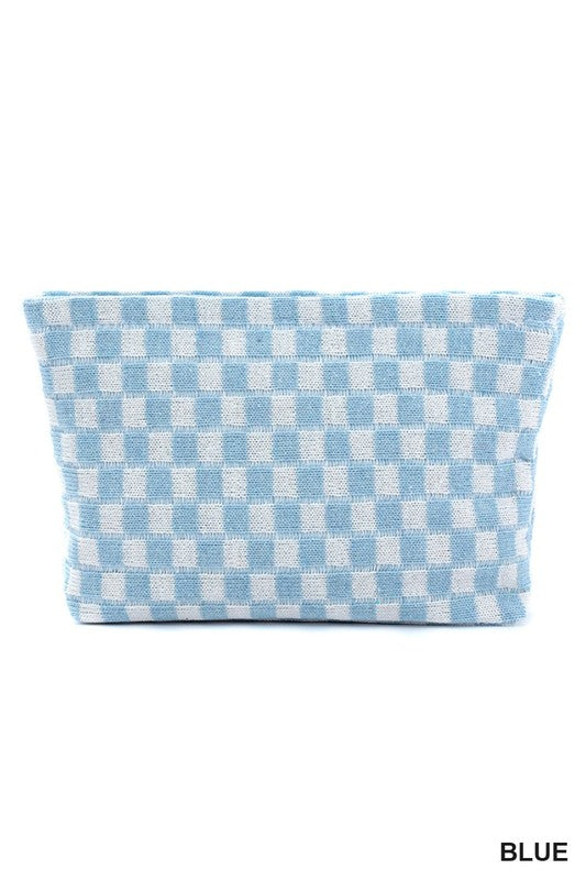 Checkered Cosmetic Makeup Bag