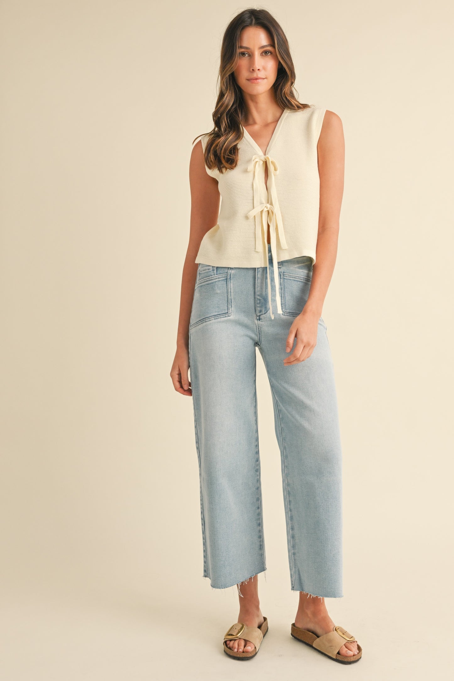 Paige High Rise Stretch Wide Leg Denim Jeans