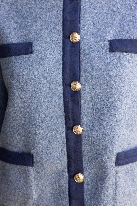 Wool Textured Button Jacket