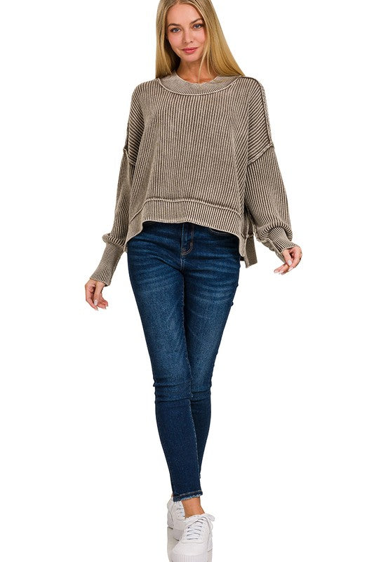 Mocha Bella Washed Sweater