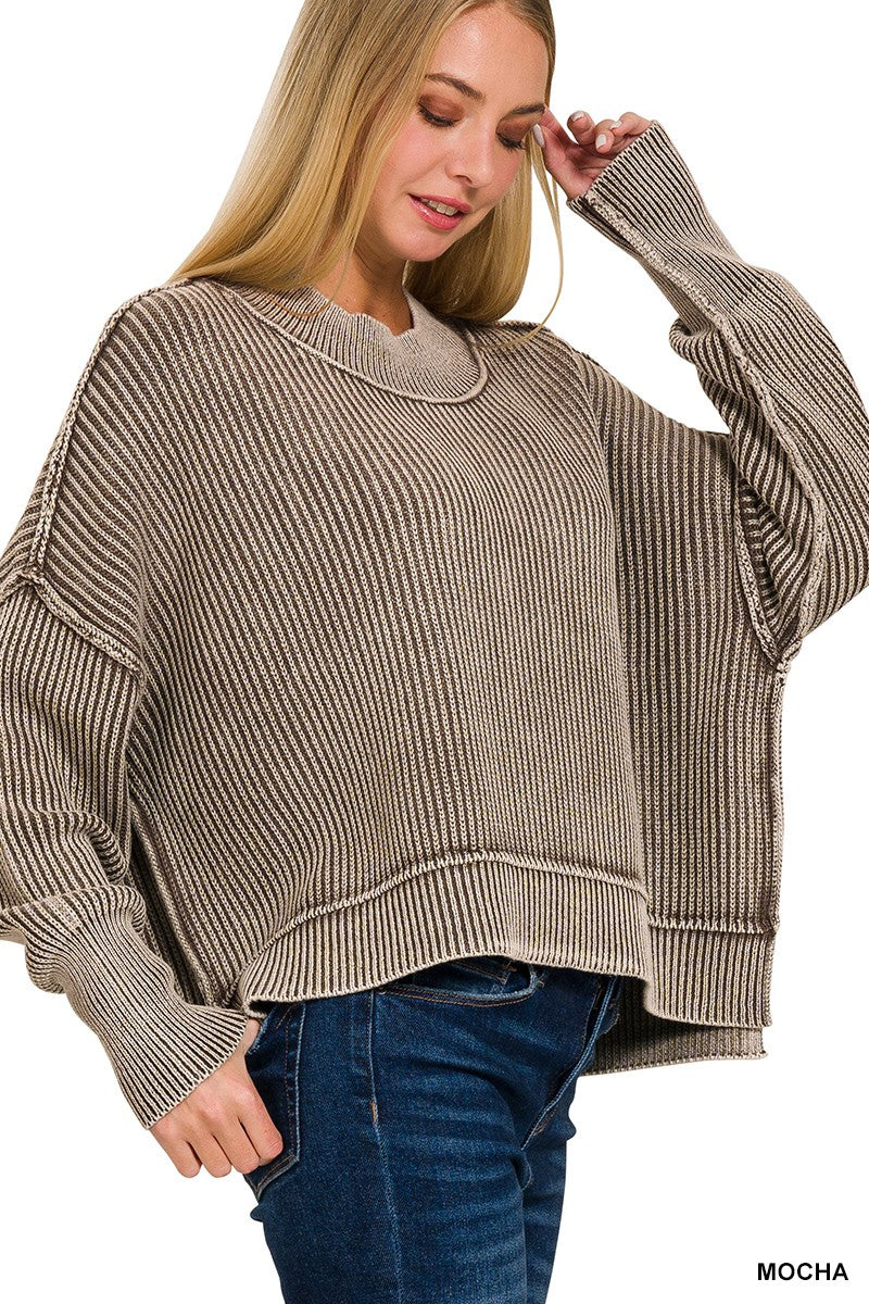 Mocha Bella Washed Sweater