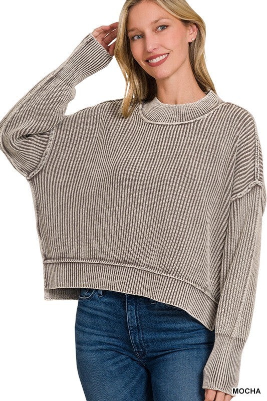 Mocha Bella Washed Sweater