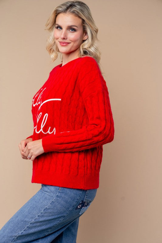 Holly Jolly Cable Knit Sweater