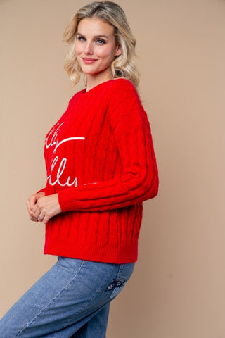Holly Jolly Cable Knit Sweater