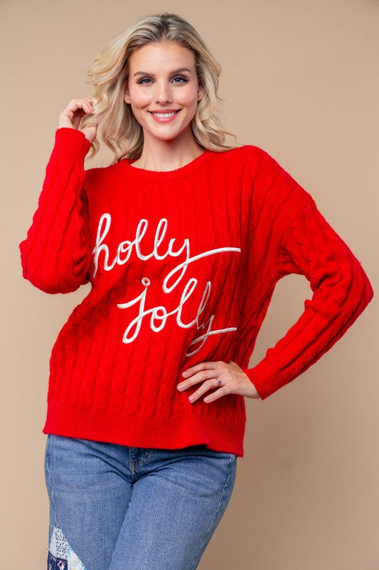 Holly Jolly Cable Knit Sweater