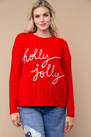 Red Holly Jolly Knit Sweater