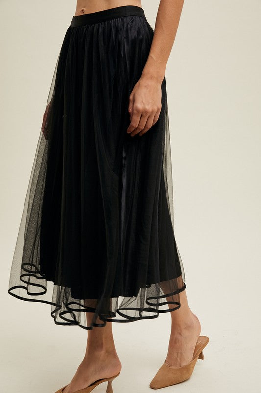 Tulle Midi Skirt