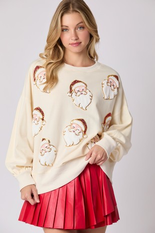 Santa Sequins & Fur Sweatshirt