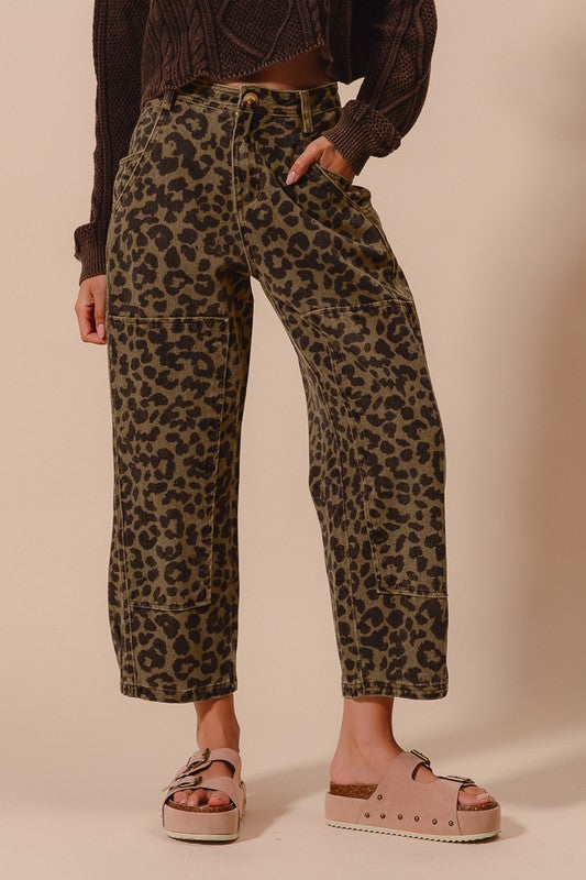 Two Toned Leopard Wide Pant