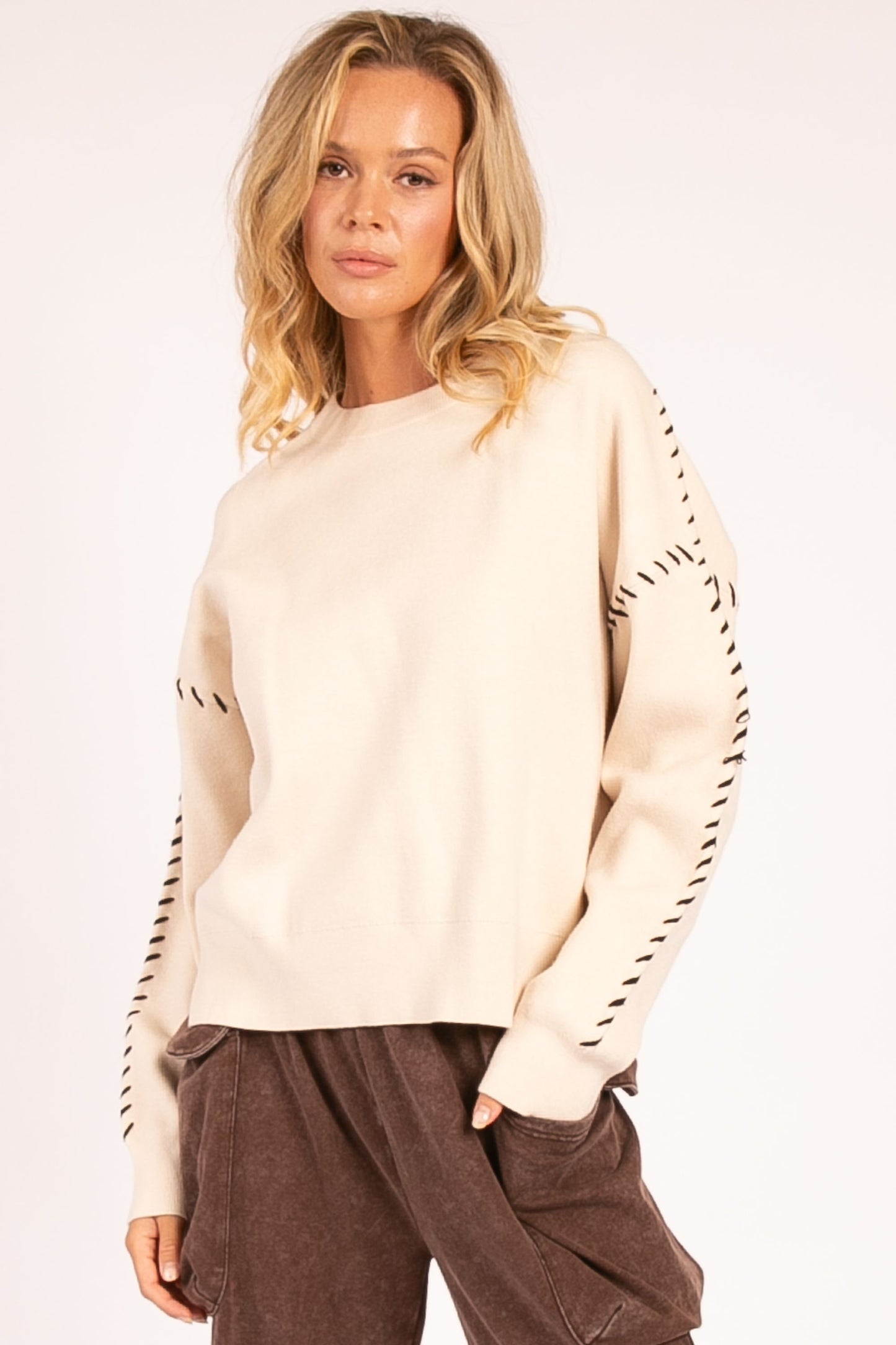 Contrast Stitch Sweater