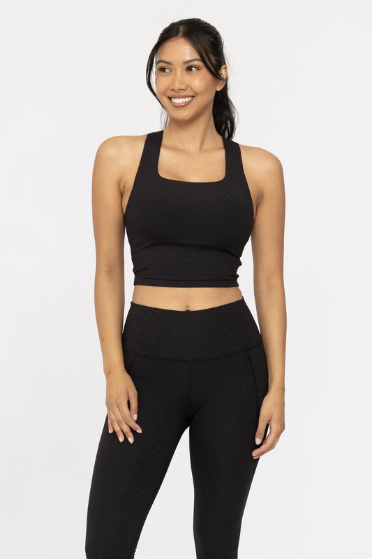 Square Neck Racerback Sports Bra