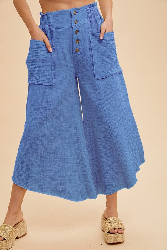 Brendy Linen Blend Wide Pants