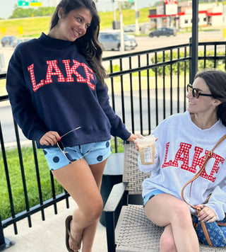 Lake Gingham Mock Neck Sweatshirt