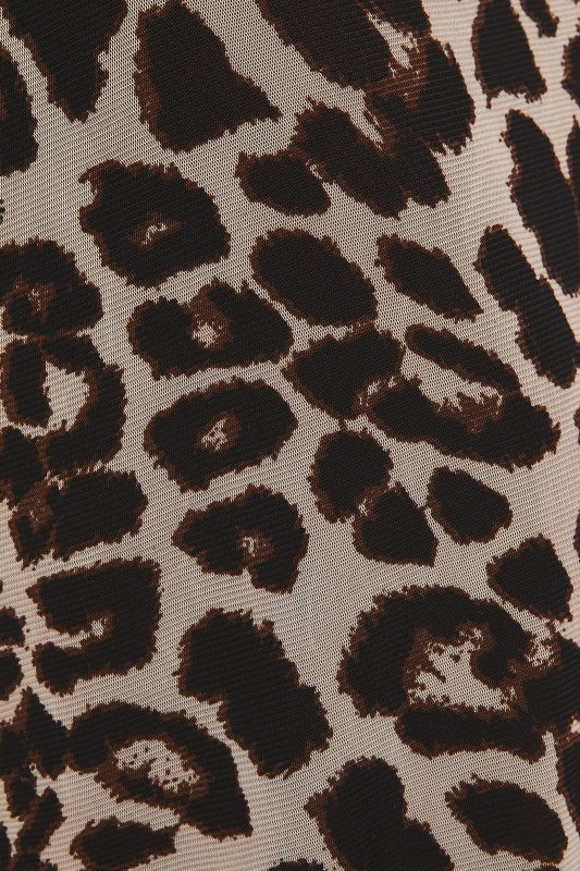 Leopard Front Tie Slit Skirt