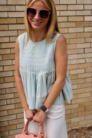 Sophia Pleated Peplum Tank