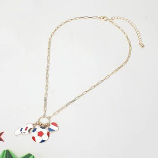 Soccer Ball kick charm Pendant Chain Necklace