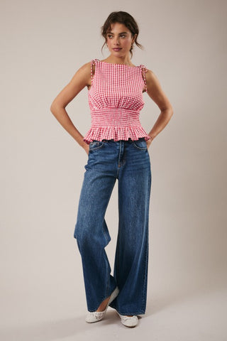 Strawberry Fields Smocked Top