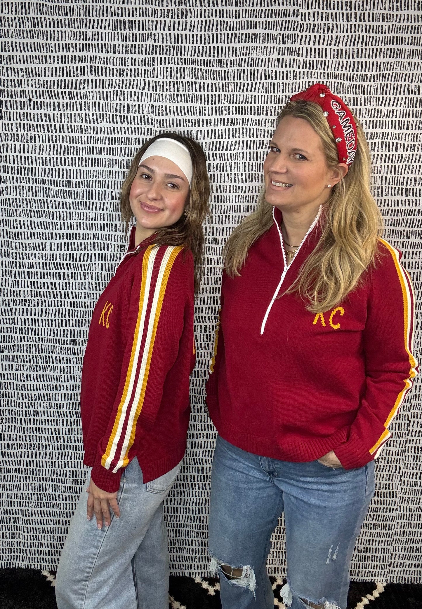 CUSTOM Chiefs 1/2 Zip Knit Sweater