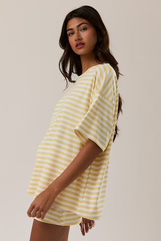 Butter Yellow Lennon Striped Top