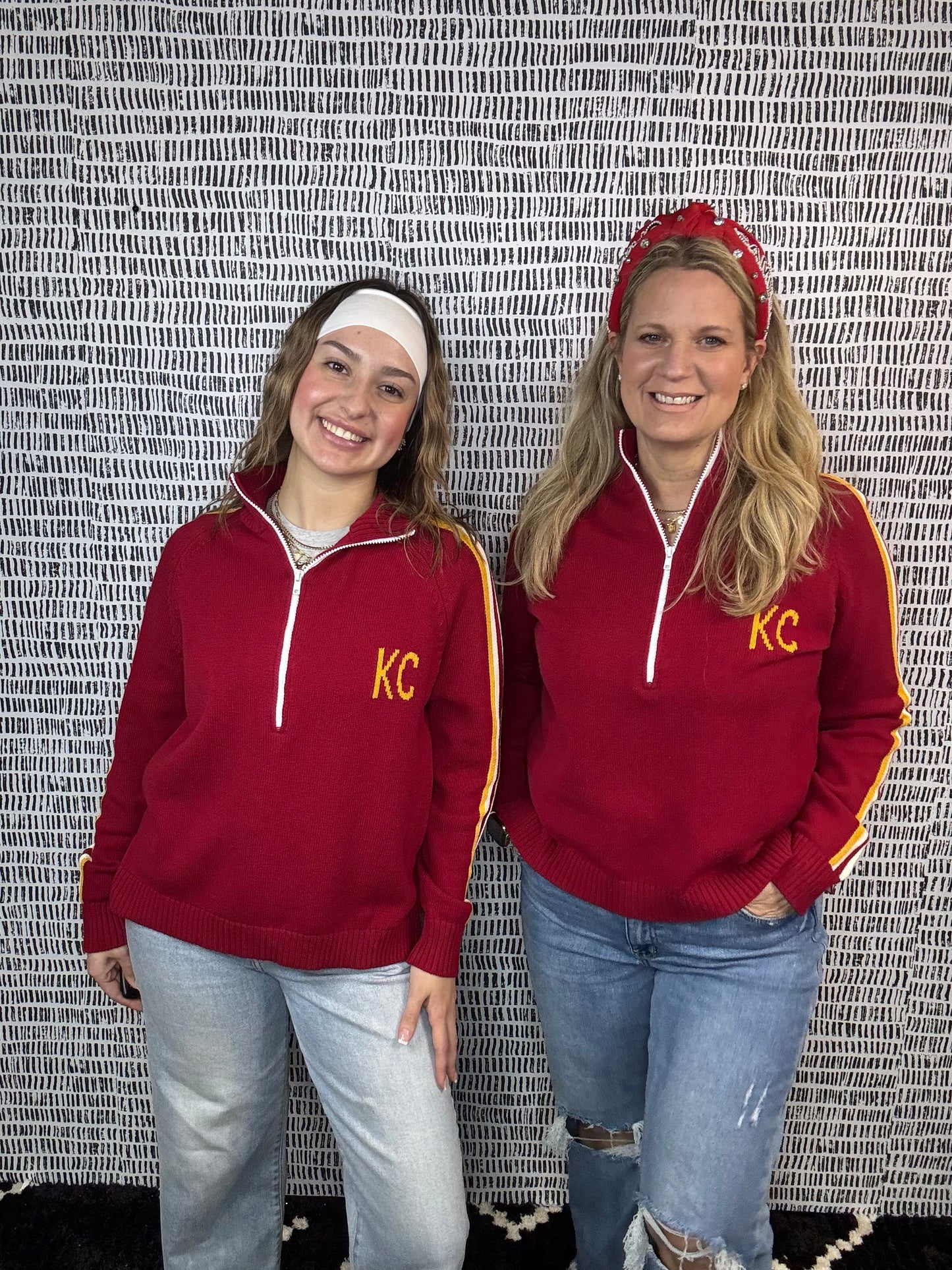 CUSTOM Chiefs 1/2 Zip Knit Sweater