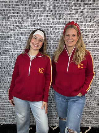 CUSTOM Chiefs 1/2 Zip Knit Sweater