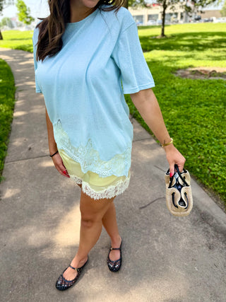 Party Please Satin Lace Shorts