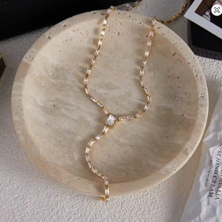 Rhinestone Y Necklace