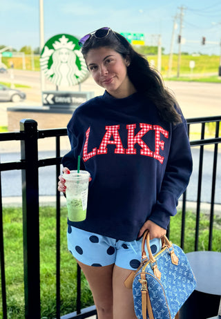 Lake Gingham Mock Neck Sweatshirt