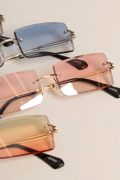 Rimless Rectangular Sunglasses